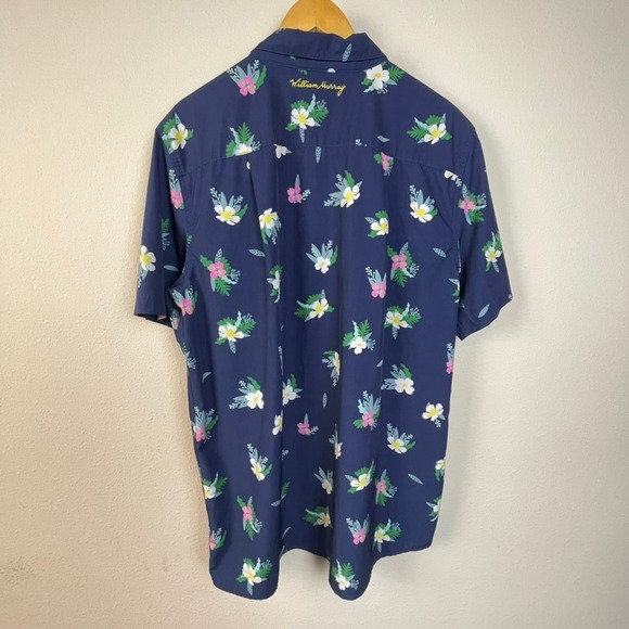 William Murray Golf Men's Navy Floral Short Sleeve Button Up Shirt XLarge - Picture 10 of 13